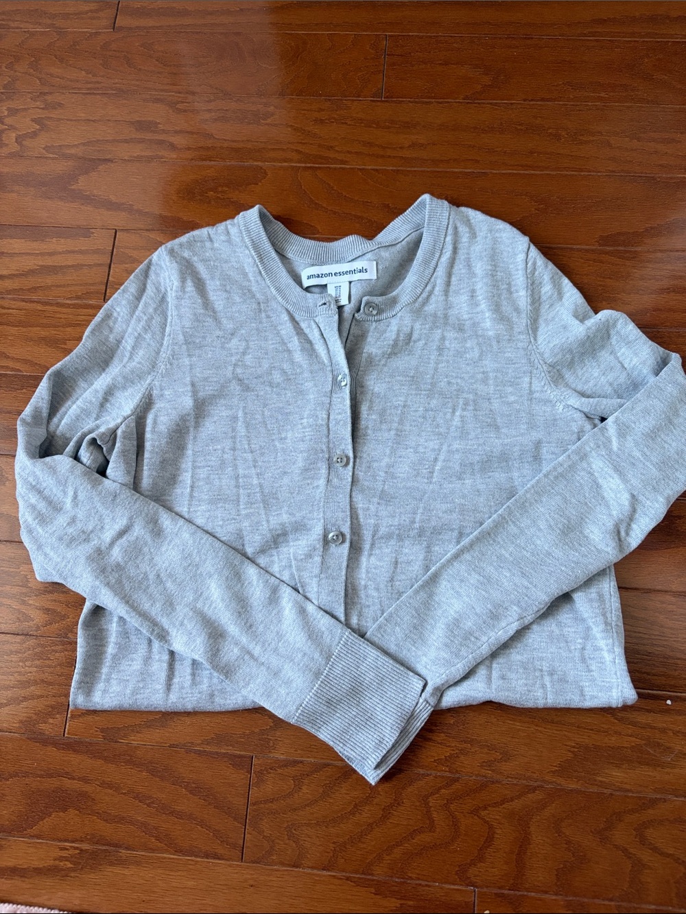 Amazon Essentials Light Gray Women's Button-Up Cardigan Sweater